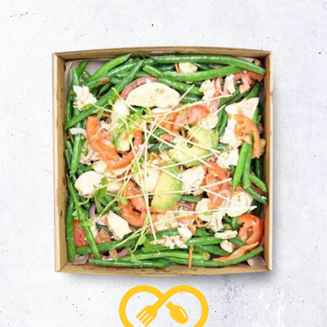 Salade de haricots verts et de poulet poché | Tailles S / M / L / XL