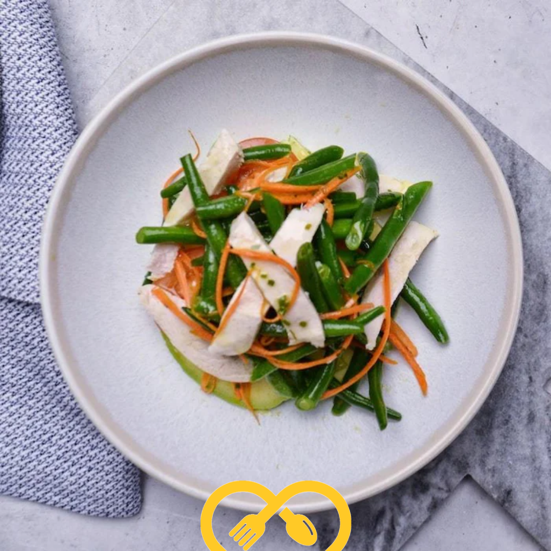 Salade de haricots verts et de poulet poché | Tailles S / M / L / XL