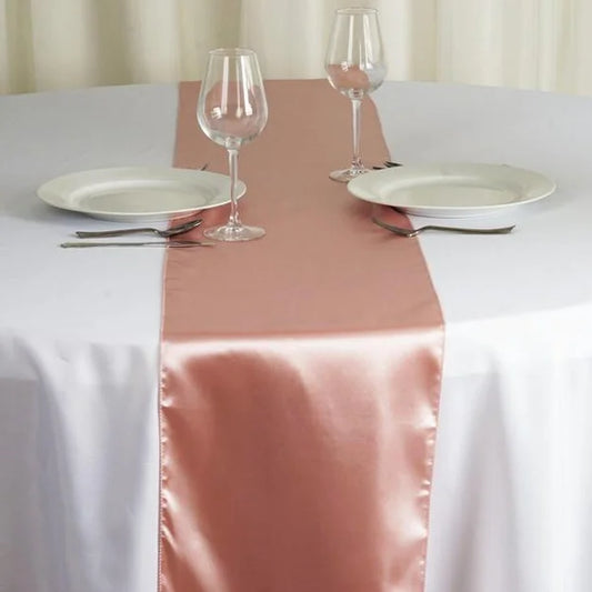 CHEMIN DE TABLE SATIN - ROSE NUDE