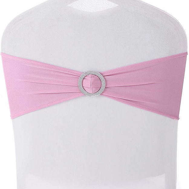 NOEUD LYCRA + BROCHE - ROSE