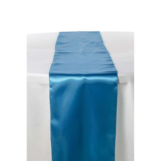 CHEMIN DE TABLE SATIN - BLEU TURQUOISE