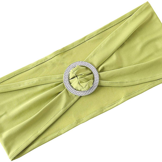 NOEUD LYCRA + BROCHE - VERT OLIVE