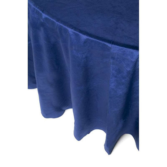 NAPPE RONDE UNIE 280CM - VELOURS BLEU NUIT