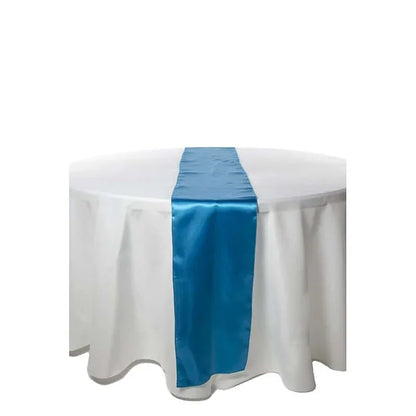 CHEMIN DE TABLE SATIN - BLEU TURQUOISE