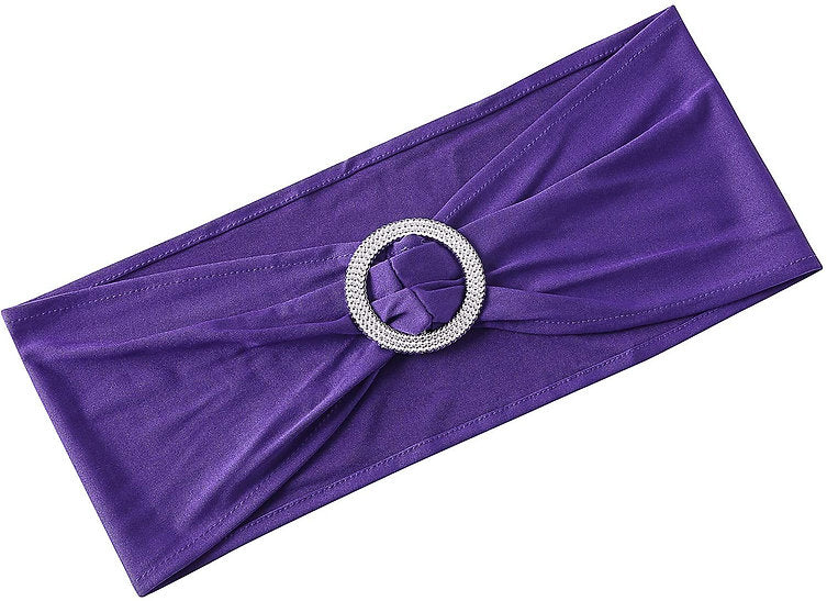 NOEUD LYCRA + BROCHE - VIOLET