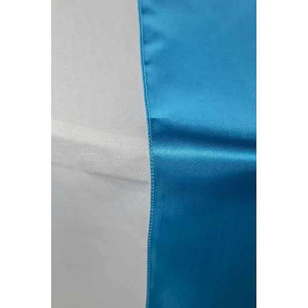 CHEMIN DE TABLE SATIN - BLEU TURQUOISE