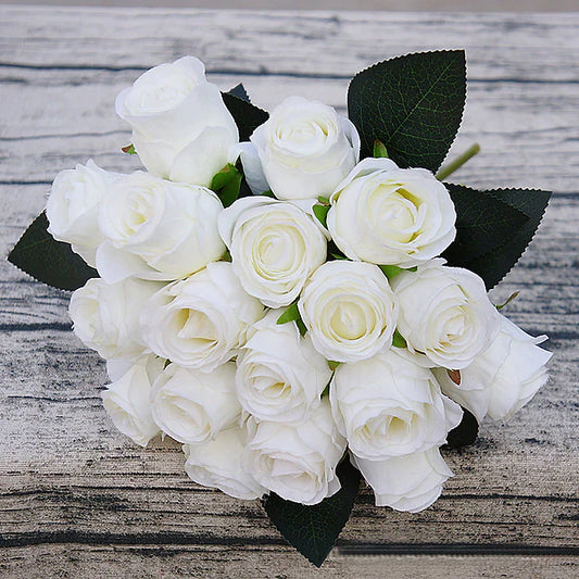 BOUQUET DE ROSES 18 PCS - BLANC