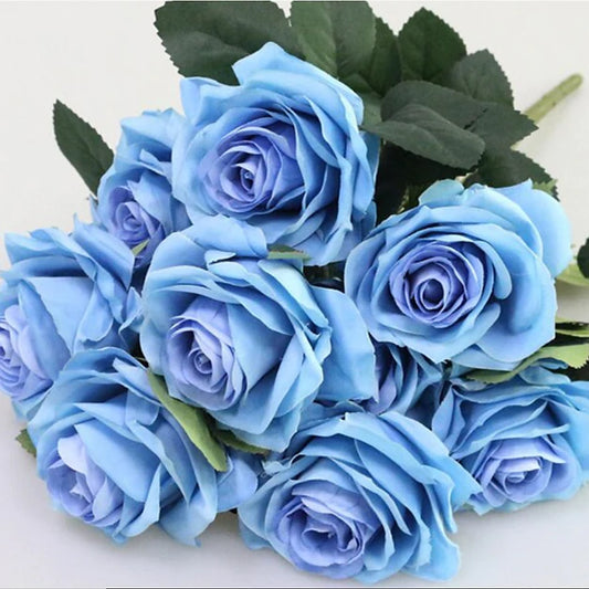 BOUQUET DE ROSES - 10 PCS - BLEU FONCÉ