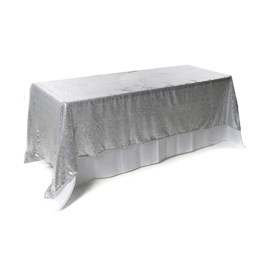 NAPPE RECTANGULAIRE SEQUINS -ARGENTÉ