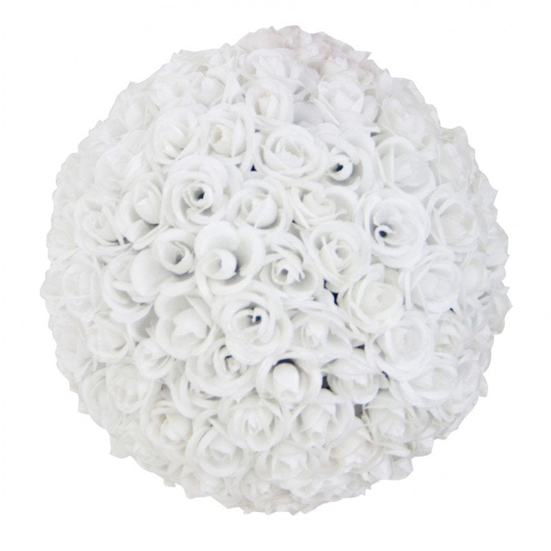 BOULE DE ROSES - BLANC 30CM