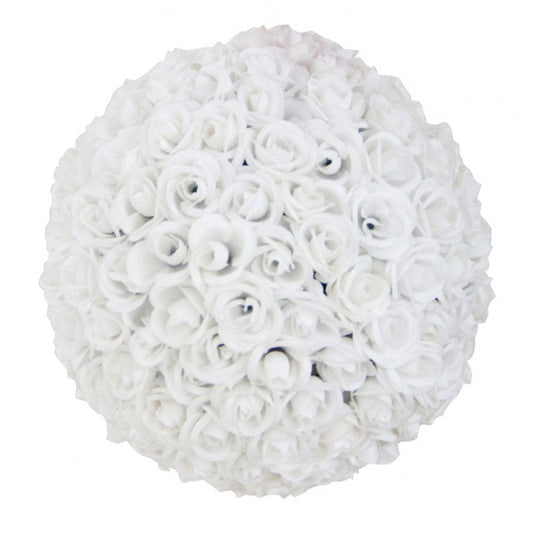 BOULE DE ROSES - BLANC 30CM