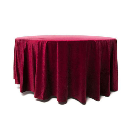 NAPPE RONDE UNIE 280CM - VELOURS ROUGE BORDEAUX