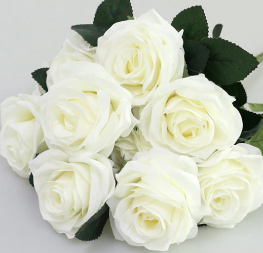 BOUQUET DE ROSES - 10 PCS - BLANC