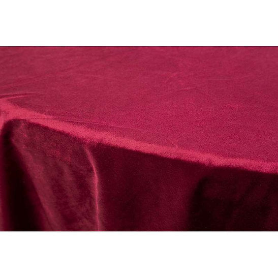 NAPPE RONDE UNIE 280CM - VELOURS ROUGE BORDEAUX