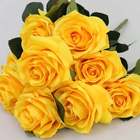 BOUQUET DE ROSES - 10 PCS - JAUNE