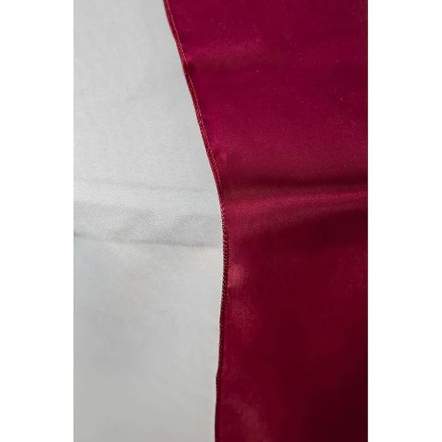 CHEMIN DE TABLE SATIN - ROUGE BORDEAUX