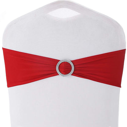 NOEUD LYCRA + BROCHE - ROUGE