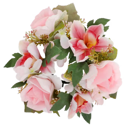 COURONNES DE FLEURS - 20CM / ROSE