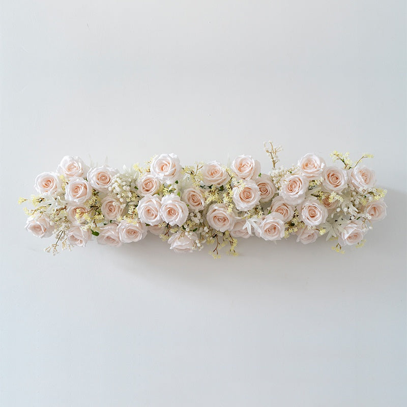 CHEMIN DE FLEURS - 100CM / CREME ROSE NUANCE