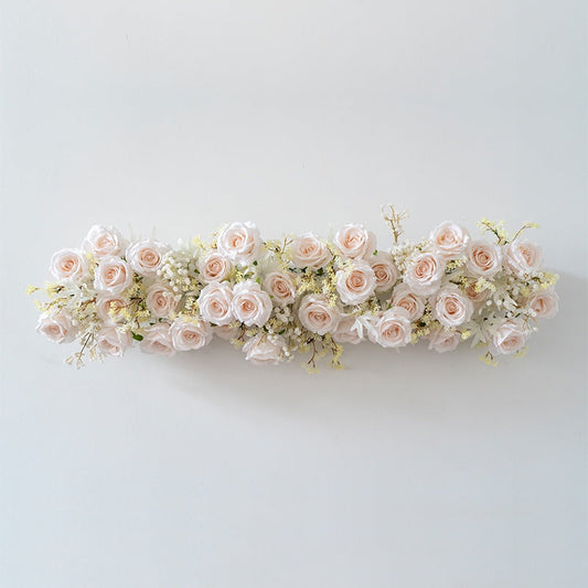 CHEMIN DE FLEURS - 100CM / CREME ROSE NUANCE