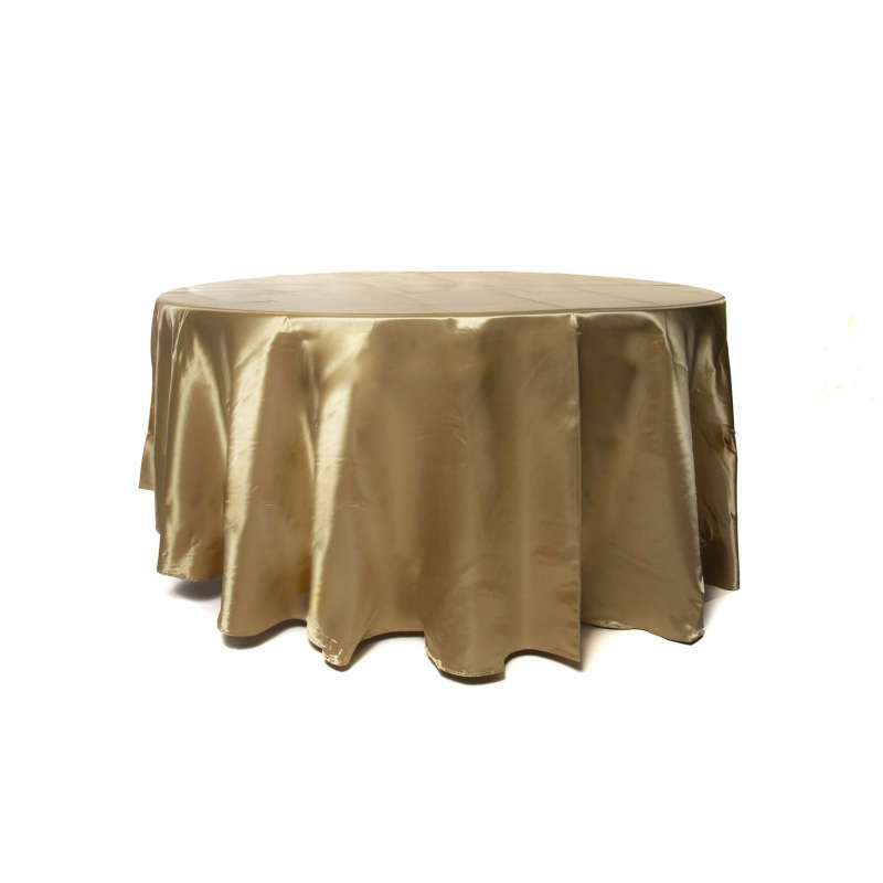 Nappe ronde unie satin or - 290 cm