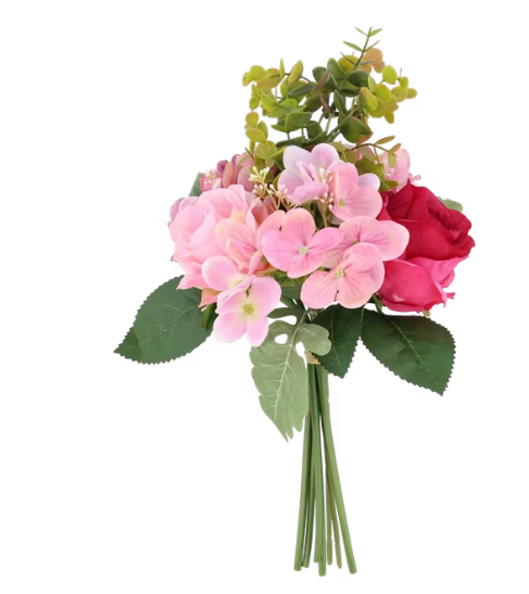 BOUQUET DE FLEURS - 38CM / ROSE