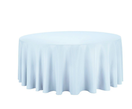 Nappe ronde bleu poudré - 290 cm