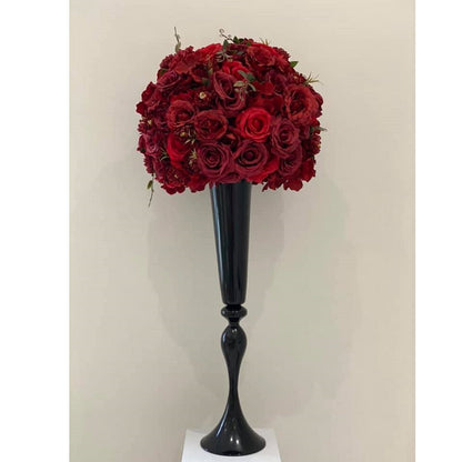 BOULE DE FLEURS ROUGE/BORDEAUX - 60 CM